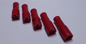 Контакт мама полностью изолированный 2,8 мм под провод 0,5-1,5мм2 (красный)